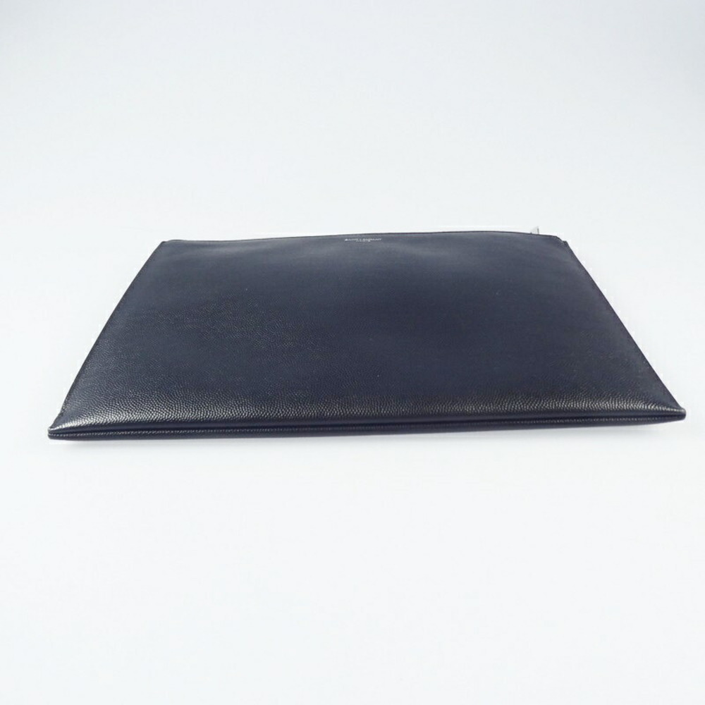 SAINT LAURENT Clutch Bag Grain Textured Leather Black - Picture 5 of 15